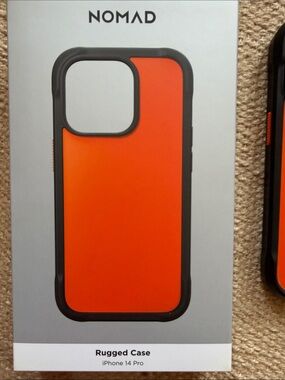 Nomad Rugged Case for iPhone 14 Pro - Orange and Black